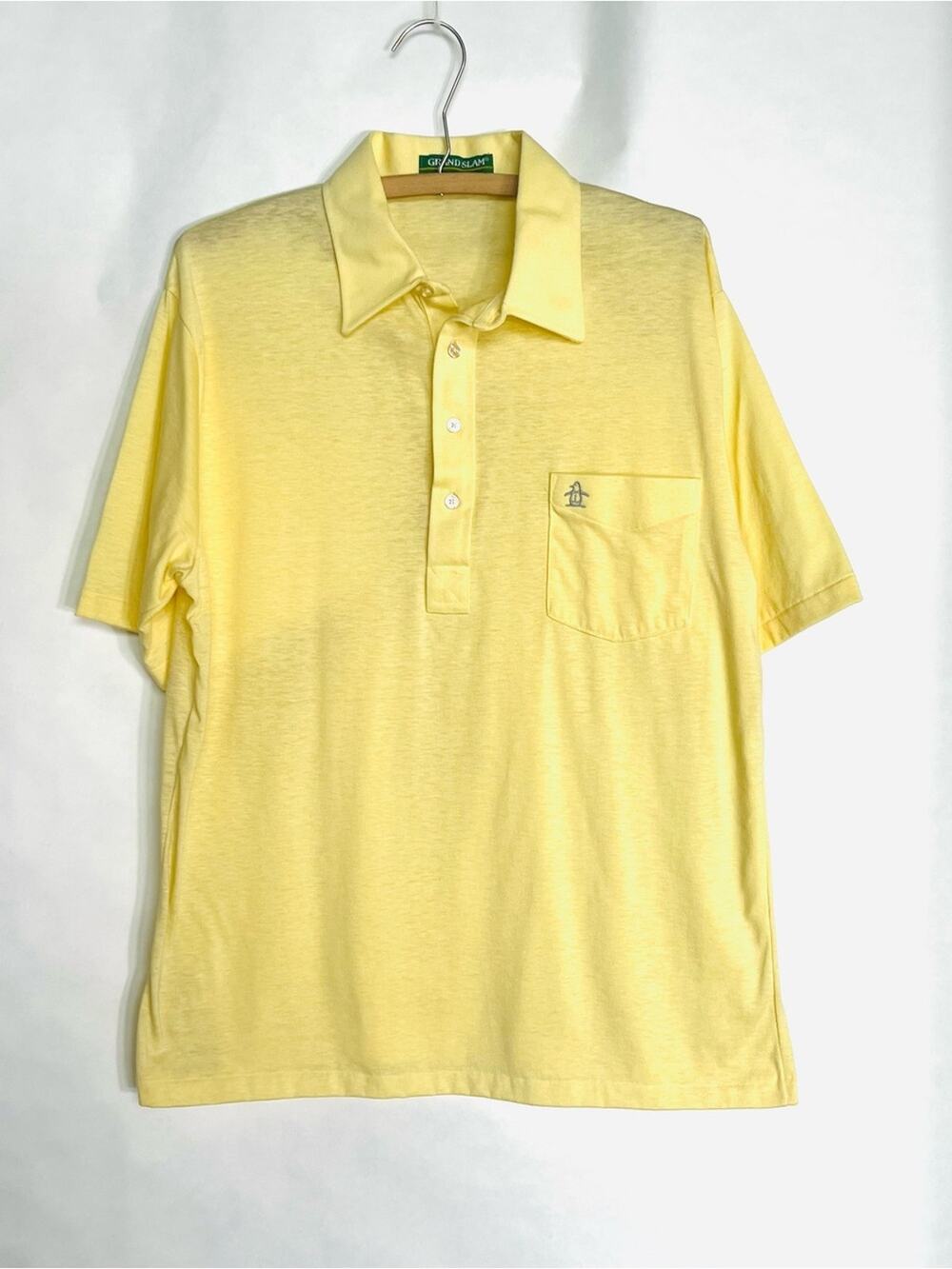 Vintage 70s Golf Shirt Grand Slam Munsingwear Penguin Yellow Polo Shirt Large